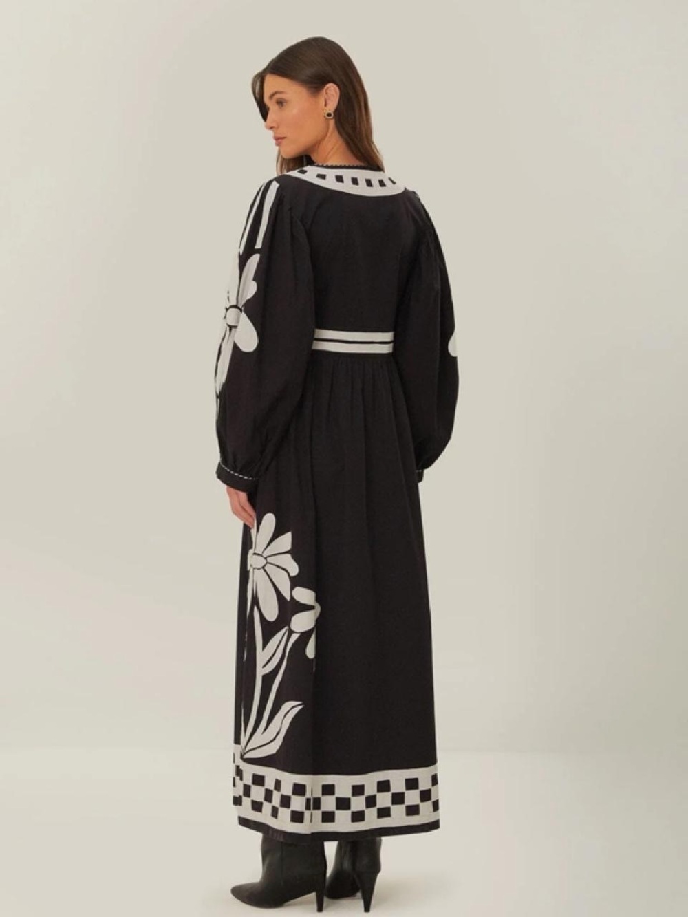 NWT FARM RIO Black Nature Buttoned Maxi Dress - Picture 2 of 12